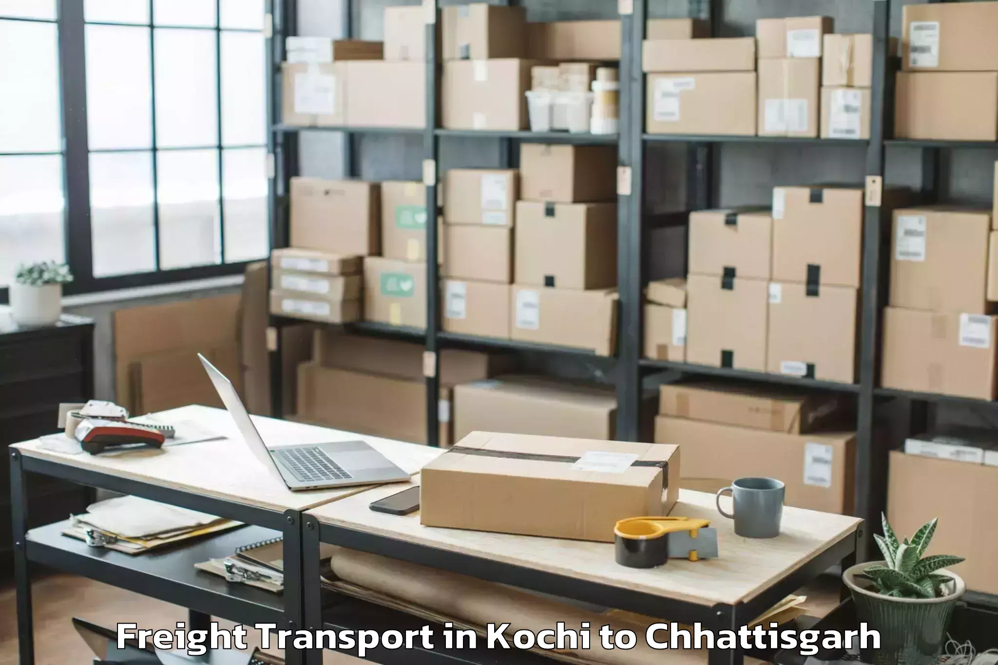 Top Kochi to Mungeli Freight Transport Available